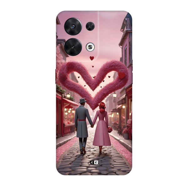 Valetines Couple Walking Back Case for Oppo Reno8 5G