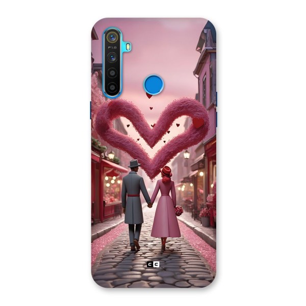 Valetines Couple Walking Back Case for Realme 5s