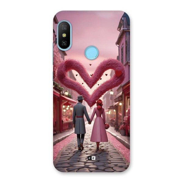 Valetines Couple Walking Back Case for Redmi 6 Pro