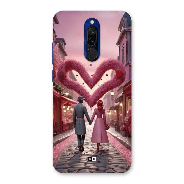 Valetines Couple Walking Back Case for Redmi 8