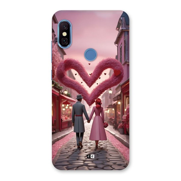 Valetines Couple Walking Back Case for Redmi Note 6 Pro