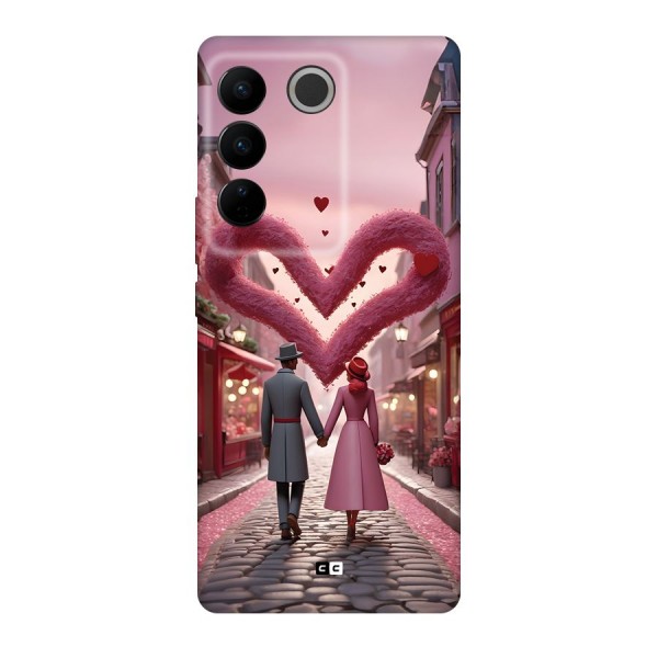 Valetines Couple Walking Back Case for Vivo V27