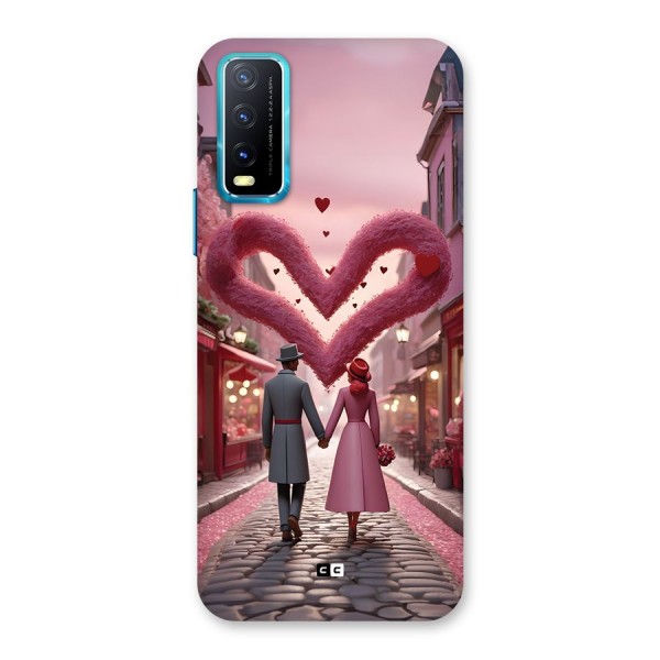 Valetines Couple Walking Back Case for Vivo Y12s