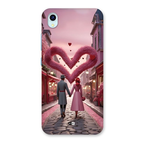 Valetines Couple Walking Back Case for Vivo Y1s