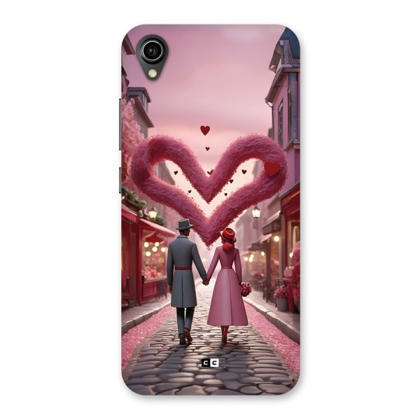 Valetines Couple Walking Back Case for Vivo Y91i