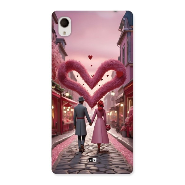 Valetines Couple Walking Back Case for Xperia M4 Aqua