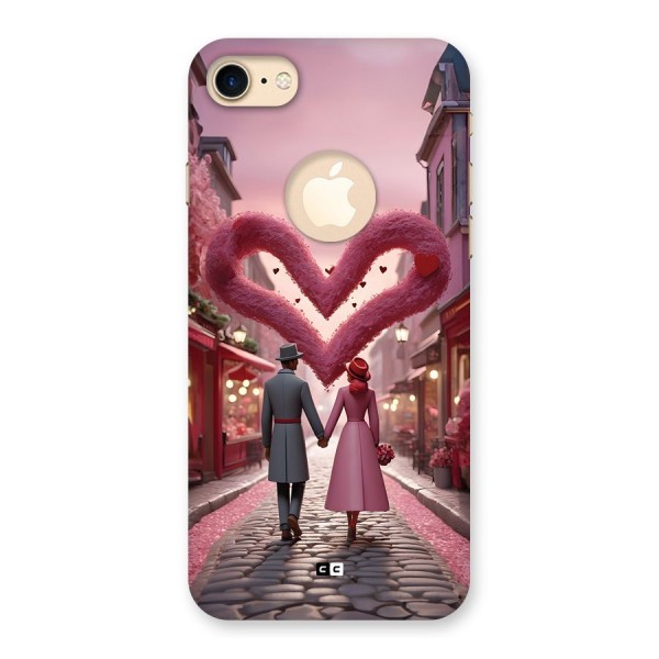 Valetines Couple Walking Back Case for iPhone 8 Logo Cut