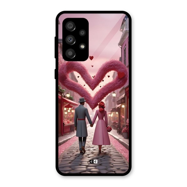 Valetines Couple Walking Glass Back Case for Galaxy A32