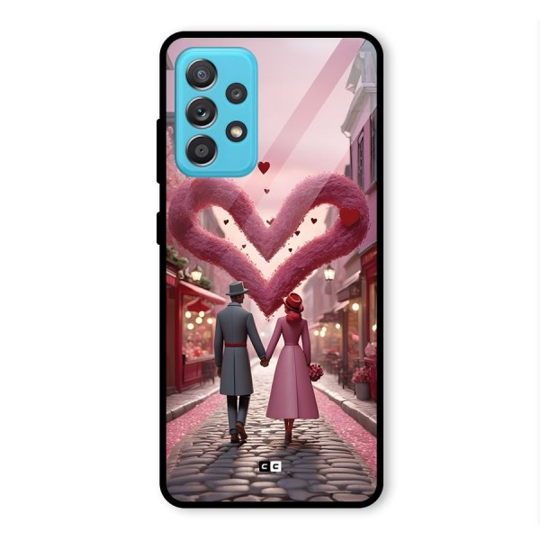 Valetines Couple Walking Glass Back Case for Galaxy A52