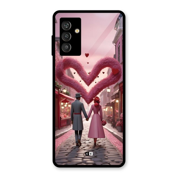 Valetines Couple Walking Glass Back Case for Galaxy M13