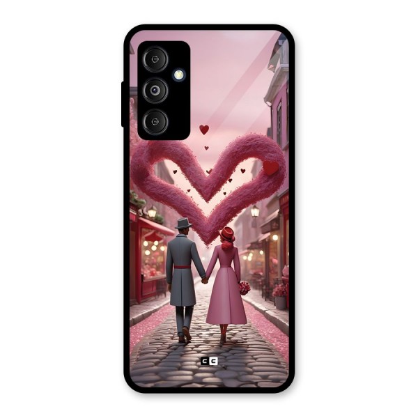 Valetines Couple Walking Glass Back Case for Galaxy M14 5G