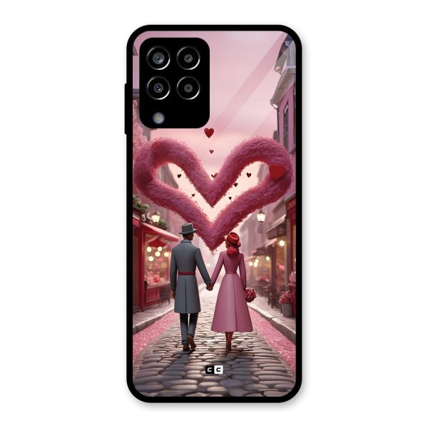 Valetines Couple Walking Glass Back Case for Galaxy M33