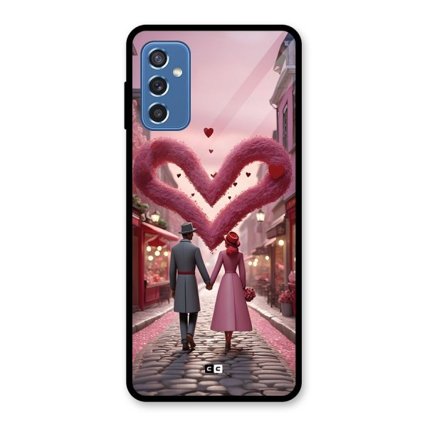 Valetines Couple Walking Glass Back Case for Galaxy M52 5G