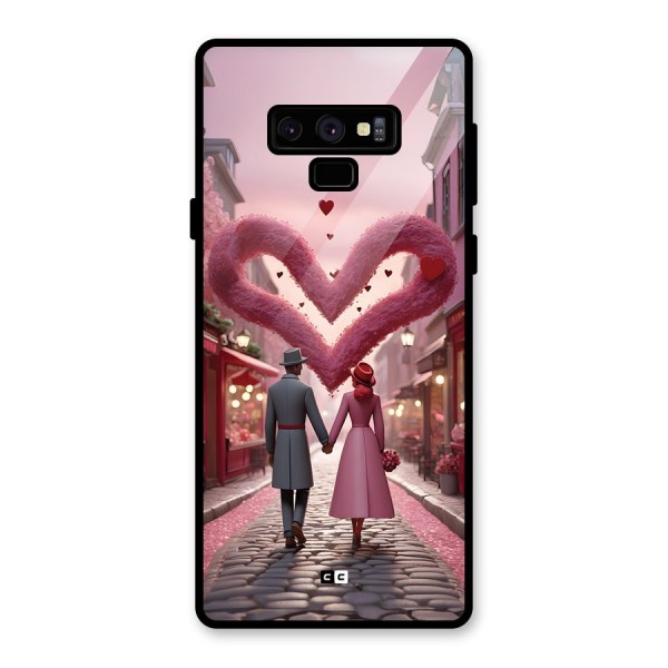 Valetines Couple Walking Glass Back Case for Galaxy Note 9