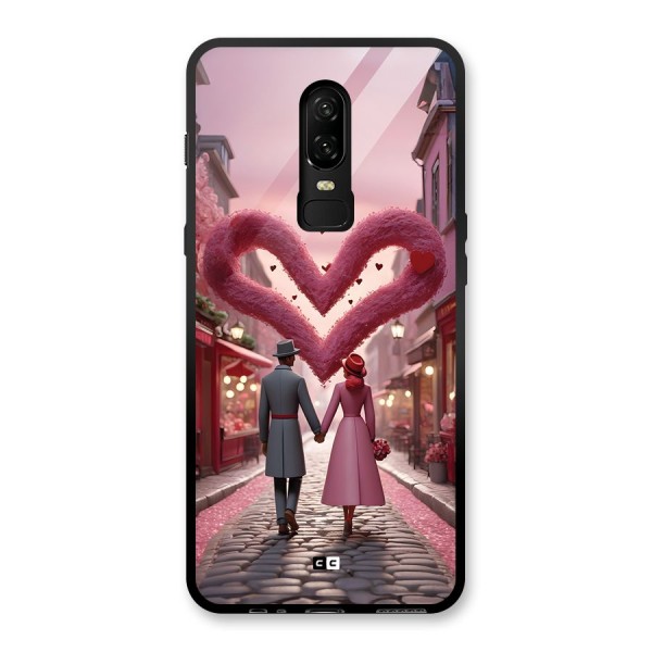 Valetines Couple Walking Glass Back Case for OnePlus 6