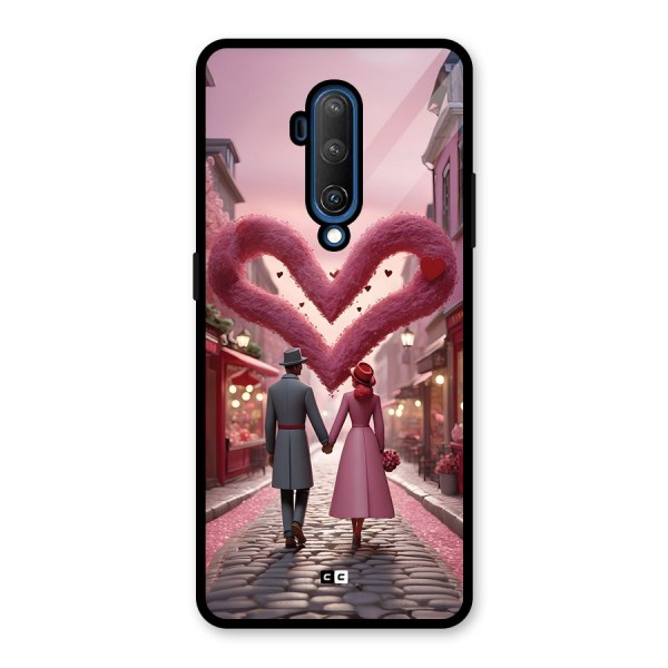 Valetines Couple Walking Glass Back Case for OnePlus 7T Pro