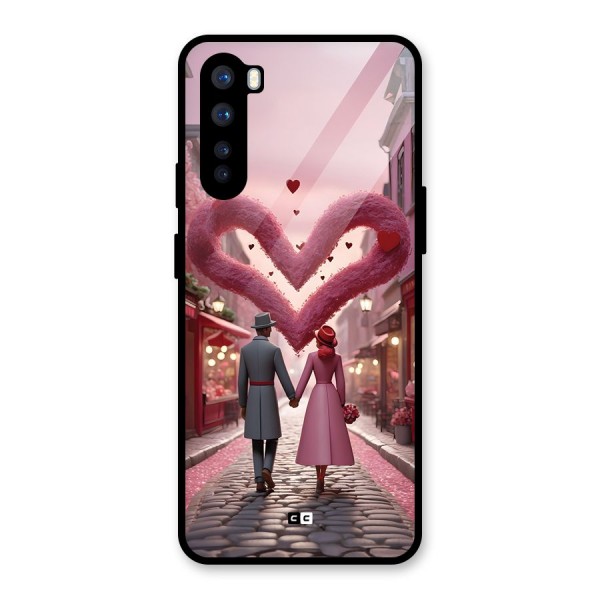 Valetines Couple Walking Glass Back Case for OnePlus Nord