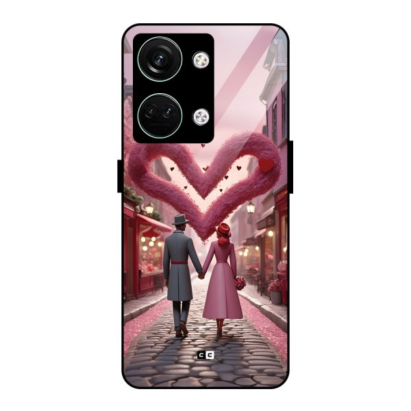 Valetines Couple Walking Glass Back Case for Oneplus Nord 3