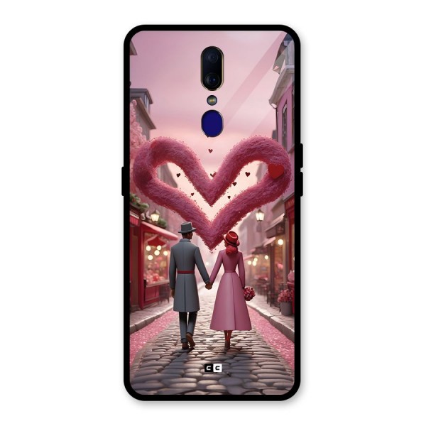 Valetines Couple Walking Glass Back Case for Oppo F11