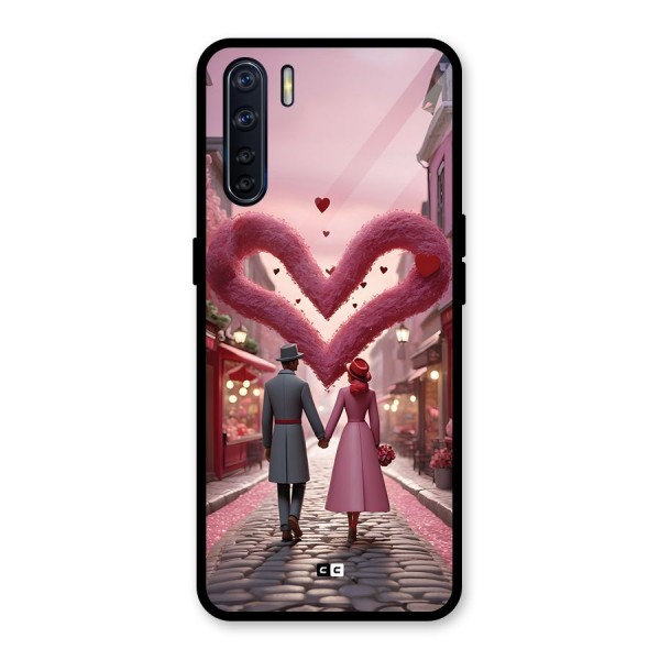 Valetines Couple Walking Glass Back Case for Oppo F15