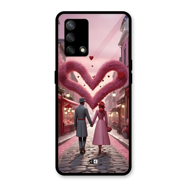 Valetines Couple Walking Glass Back Case for Oppo F19