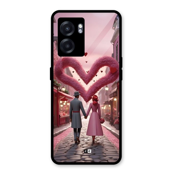 Valetines Couple Walking Glass Back Case for Oppo K10 (5G)