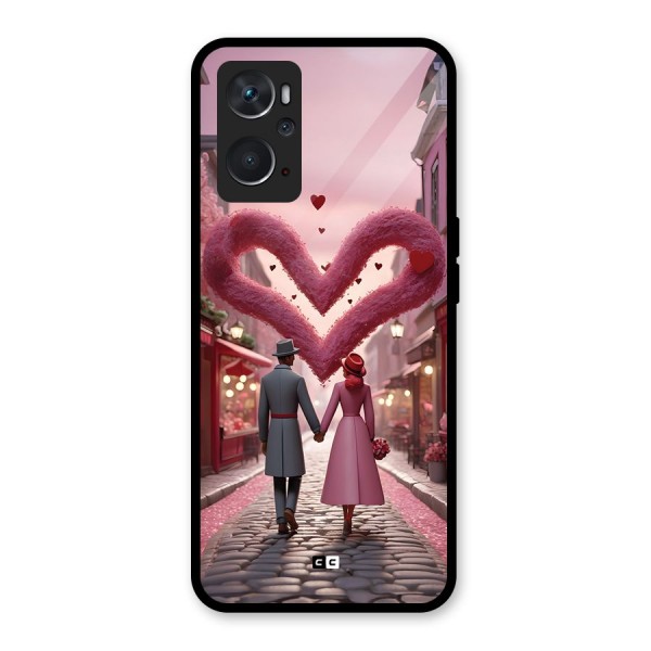 Valetines Couple Walking Glass Back Case for Oppo K10 4G