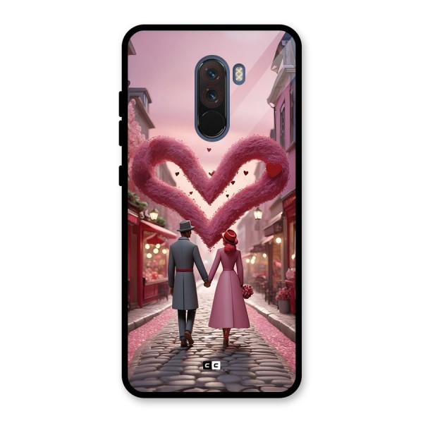 Valetines Couple Walking Glass Back Case for Poco F1