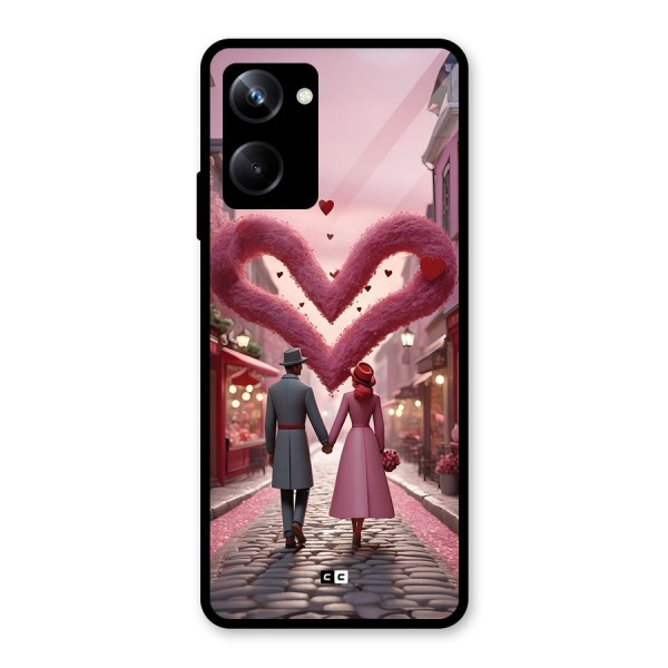 Valetines Couple Walking Glass Back Case for Realme 10 Pro