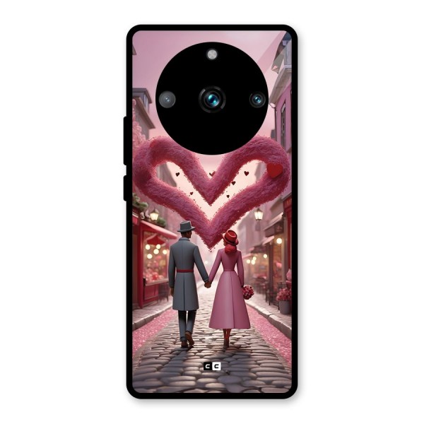 Valetines Couple Walking Glass Back Case for Realme 11 Pro