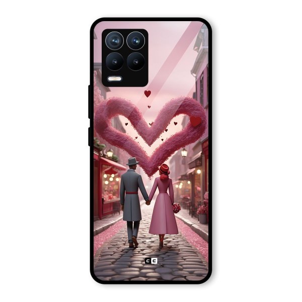 Valetines Couple Walking Glass Back Case for Realme 8 Pro