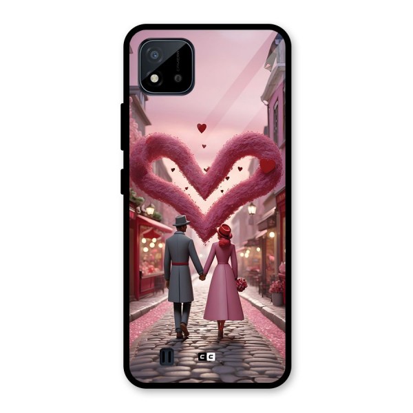 Valetines Couple Walking Glass Back Case for Realme C11 2021