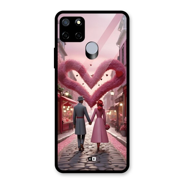 Valetines Couple Walking Glass Back Case for Realme C12