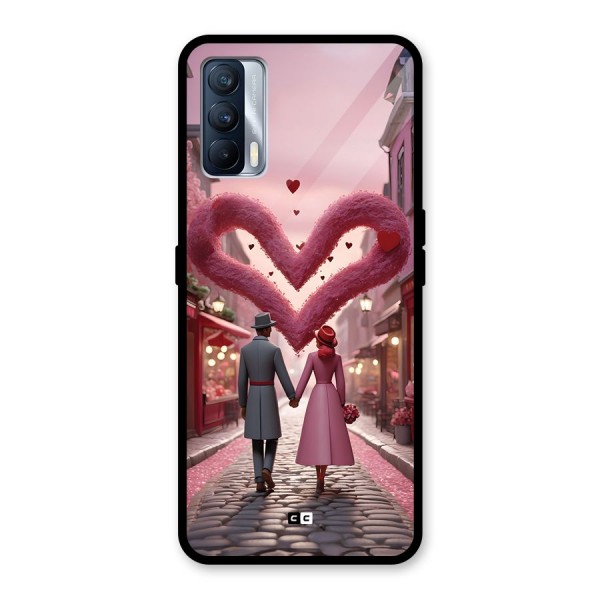 Valetines Couple Walking Glass Back Case for Realme X7