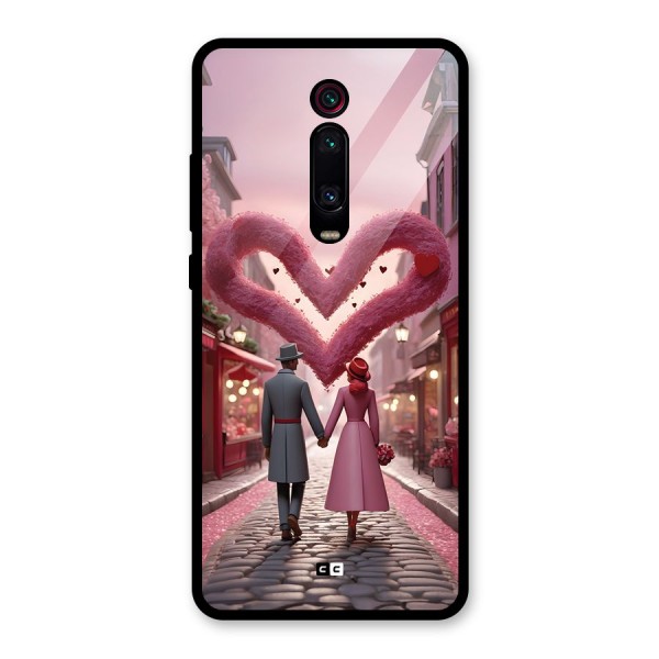 Valetines Couple Walking Glass Back Case for Redmi K20