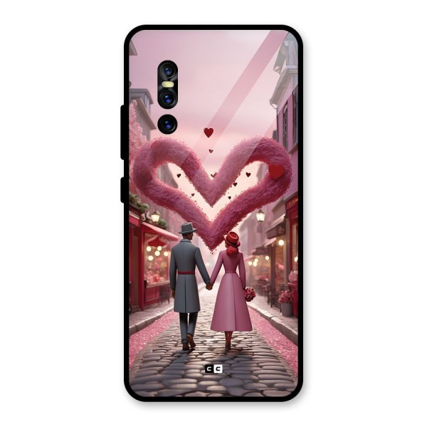 Valetines Couple Walking Glass Back Case for Vivo V15 Pro