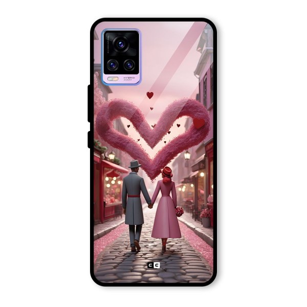 Valetines Couple Walking Glass Back Case for Vivo V20 Pro