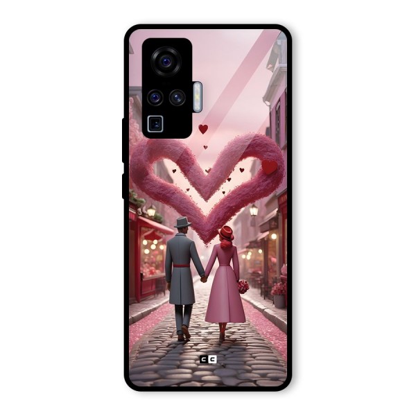 Valetines Couple Walking Glass Back Case for Vivo X50 Pro