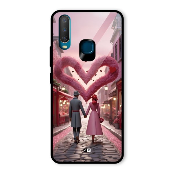 Valetines Couple Walking Glass Back Case for Vivo Y12