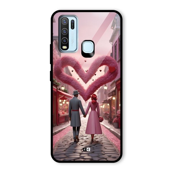 Valetines Couple Walking Glass Back Case for Vivo Y50