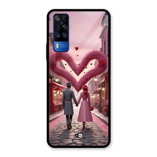 Valetines Couple Walking Glass Back Case for Vivo Y51