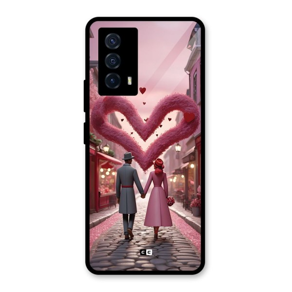 Valetines Couple Walking Glass Back Case for Vivo iQOO Z5