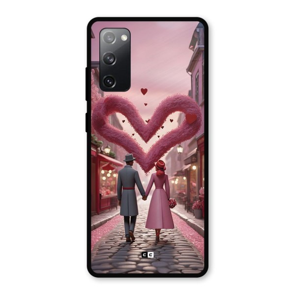 Valetines Couple Walking Metal Back Case for Galaxy S20 FE