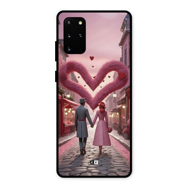 Valetines Couple Walking Metal Back Case for Galaxy S20 Plus