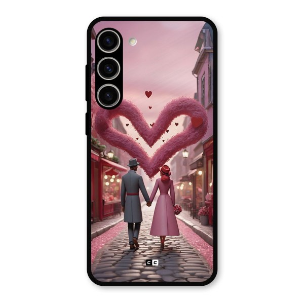 Valetines Couple Walking Metal Back Case for Galaxy S23 Plus