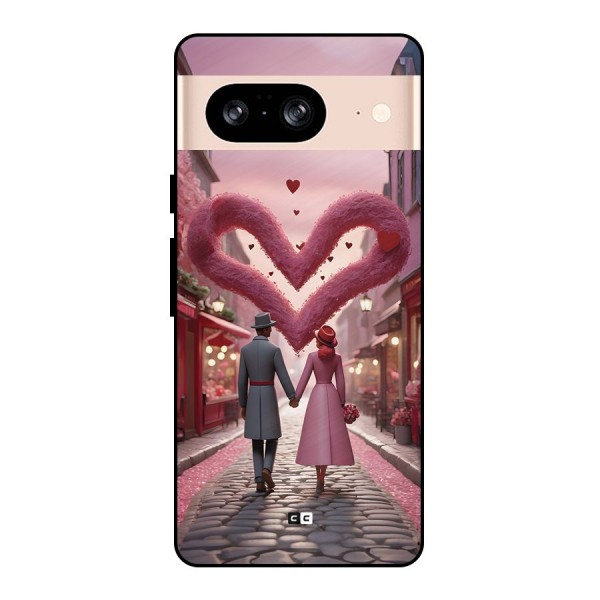 Valetines Couple Walking Metal Back Case for Google Pixel 8