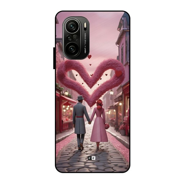 Valetines Couple Walking Metal Back Case for Mi 11x