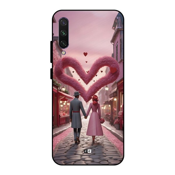 Valetines Couple Walking Metal Back Case for Mi A3