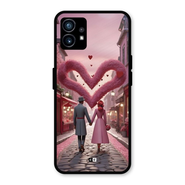 Valetines Couple Walking Metal Back Case for Nothing Phone 1