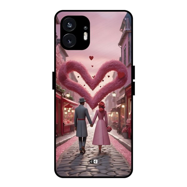 Valetines Couple Walking Metal Back Case for Nothing Phone 2